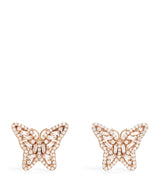 Harrods Suzanne Kalan Rose Gold and Diamond Bold Butterfly Stud Earrings- Buy online at McGrocer