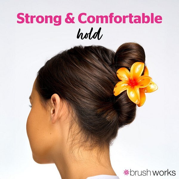 Brushworks bright flower claw clips pack of 3, imported from the UK
