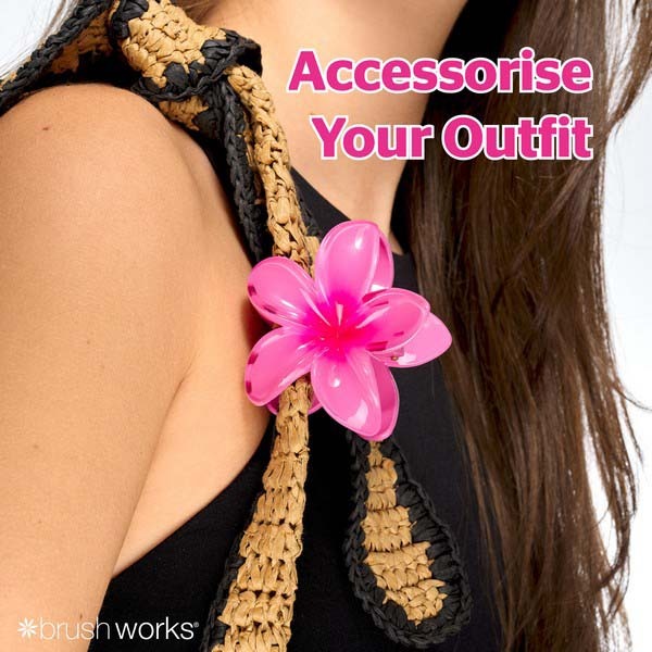 Brushworks bright flower claw clips pack of 3, imported from the UK