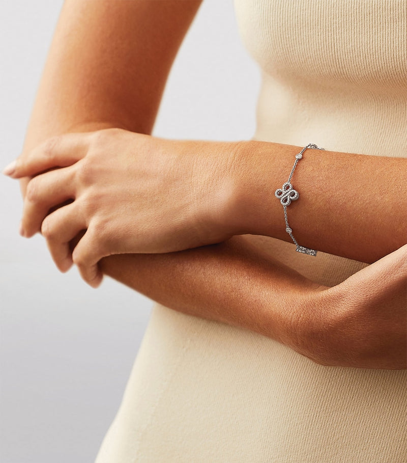 Boodles white gold diamond charm bracelet - British product
