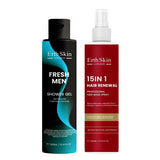 Superdrug Erth Skin London Fresh Men Shower Gel and 15-in-1 Hair Renewal Spray 2x300ml- Buy online at McGrocer