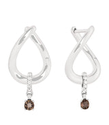 Harrods Astrid & Miyu White Gold Diamond and Quartz Molten Hoop Earrings- Buy online at McGrocer