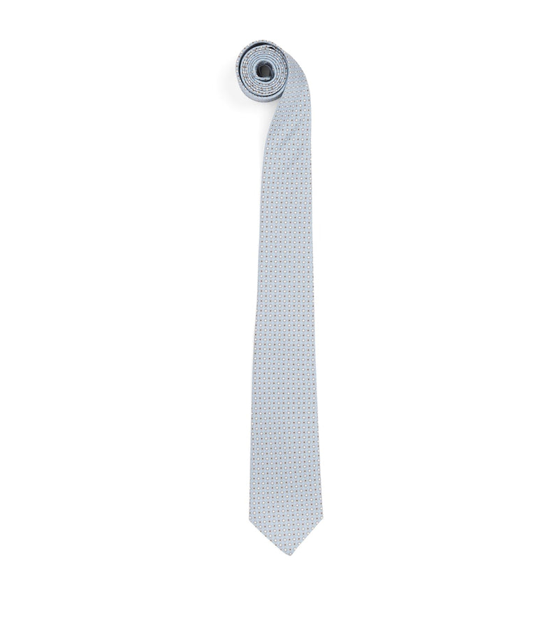 Canali silk tie medallion print 8cm, imported from the UK