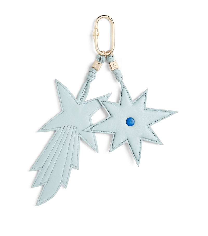 Yves Salomon lamb leather star keyring (British brand)