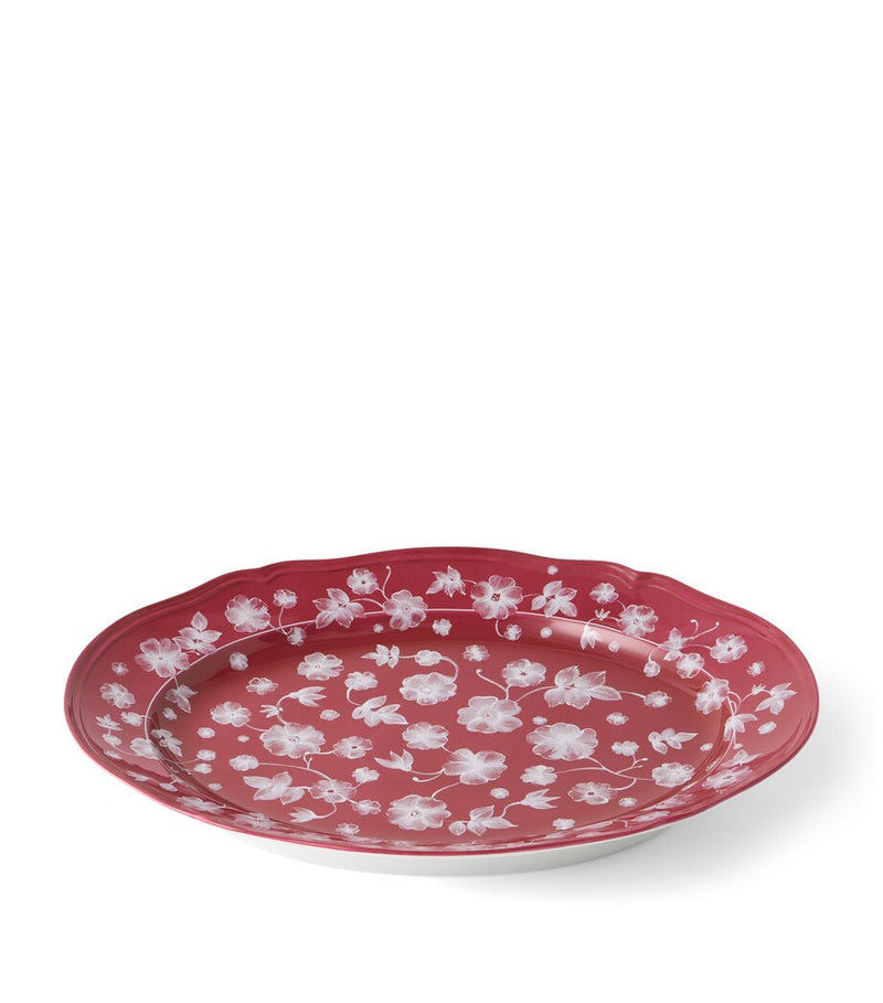 Ginori 1735 porcelain floral serving plate with watercolour motifs 29cm - British product