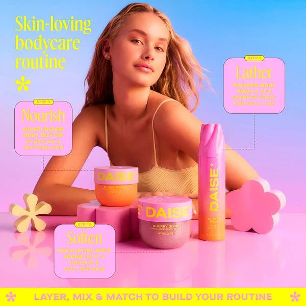 Daise cherry glow body scrub 510g container - British product