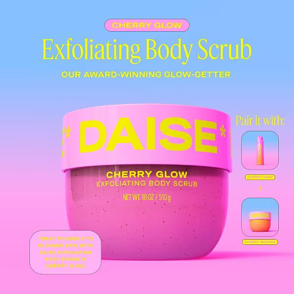 Daise cherry glow body scrub 510g container - British product