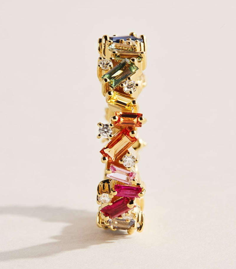 Suzanne Kalan Frenzy Eternity Ring rainbow sapphire diamond - British product
