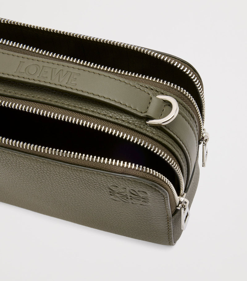Loewe leather camera bag with two compartments and strap - British product