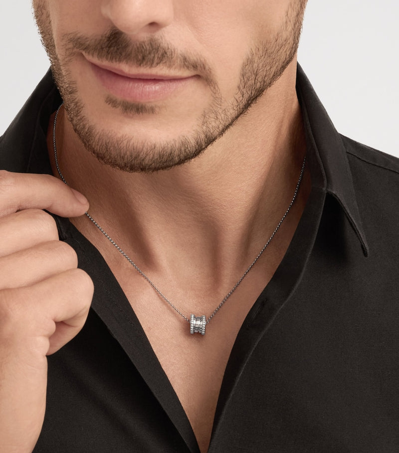 Bvlgari B.zero1 white gold diamond pendant necklace, imported from the UK