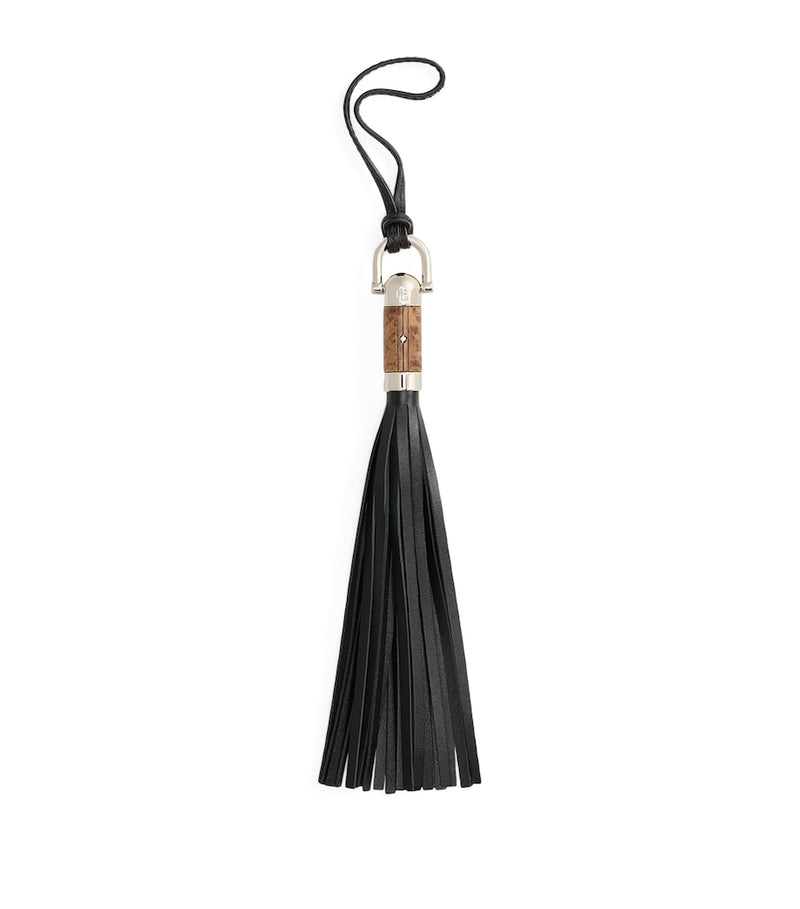 Ralph Lauren calfskin tassel bag charm, imported from the UK