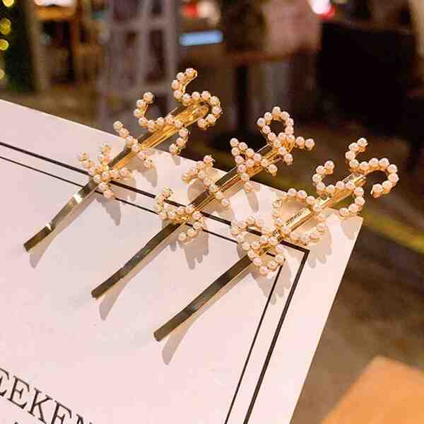 Envie Pearl Words Star Hair Pin - British product