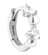 Harrods Astrid & Miyu Rhodium-Plated Heart Cluster Single Hoop Earring- Buy online at McGrocer