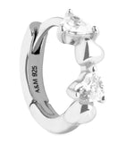 Astrid & Miyu heart cluster hoop earring 8mm (British brand)