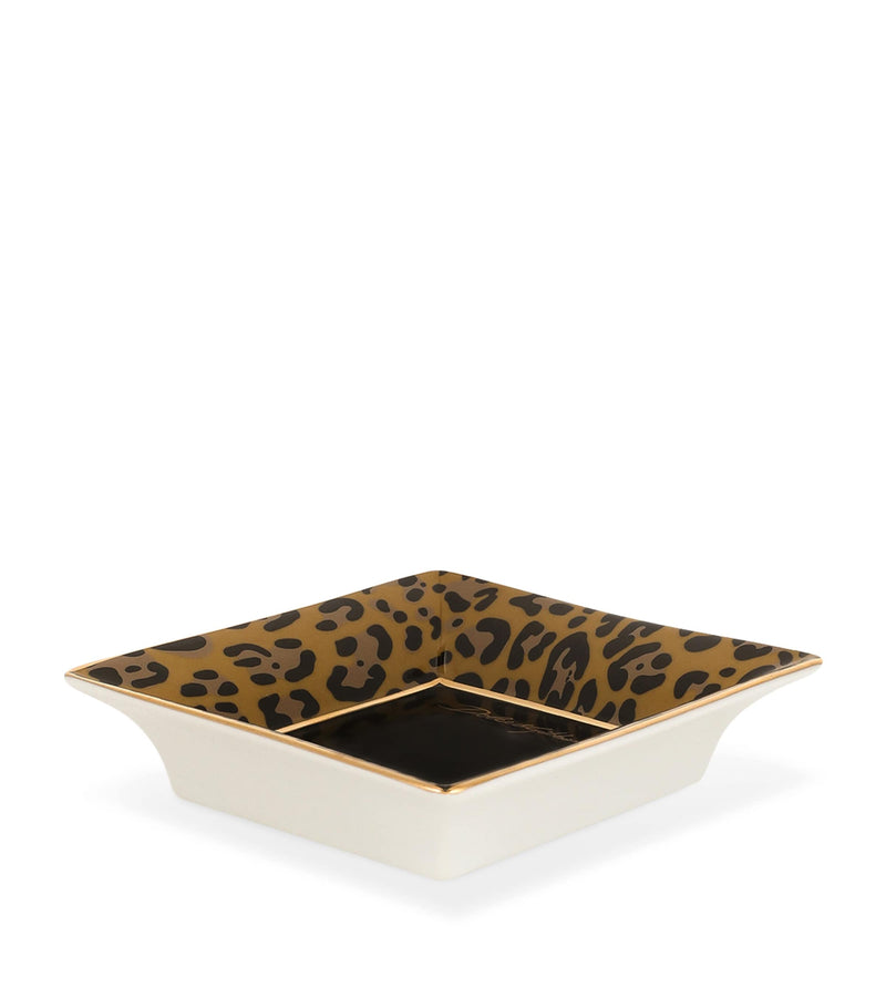Dolce&Gabbana Casa porcelain leopard decorative square plate 10cm - British product