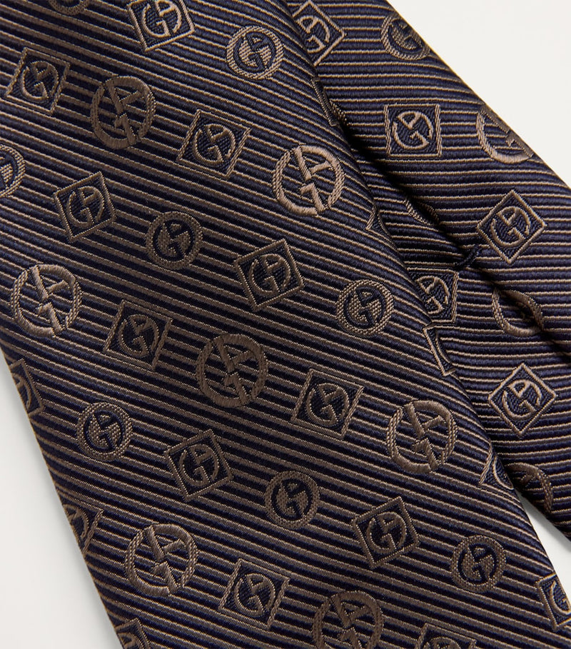 Giorgio Armani silk jacquard stripe tie, imported from the UK