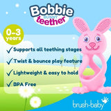 Brush Baby Bobbie Bunny teether rose pink - British product