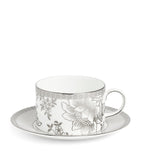 Wedgwood Silver Tonquin teacup and saucer (British brand)