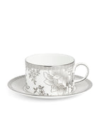 Wedgwood Silver Tonquin teacup and saucer (British brand)