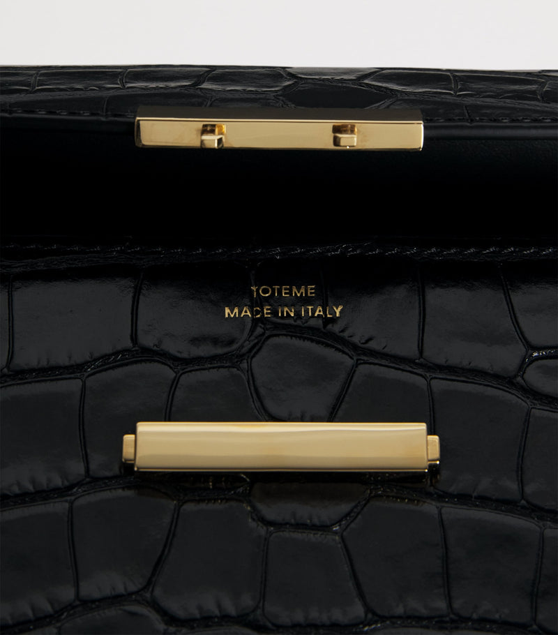 Toteme croc-embossed leather shoulder bag, UK version