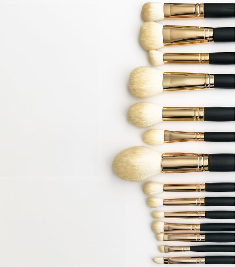 Vieve 14-piece makeup brush set with luxury canister (British brand)