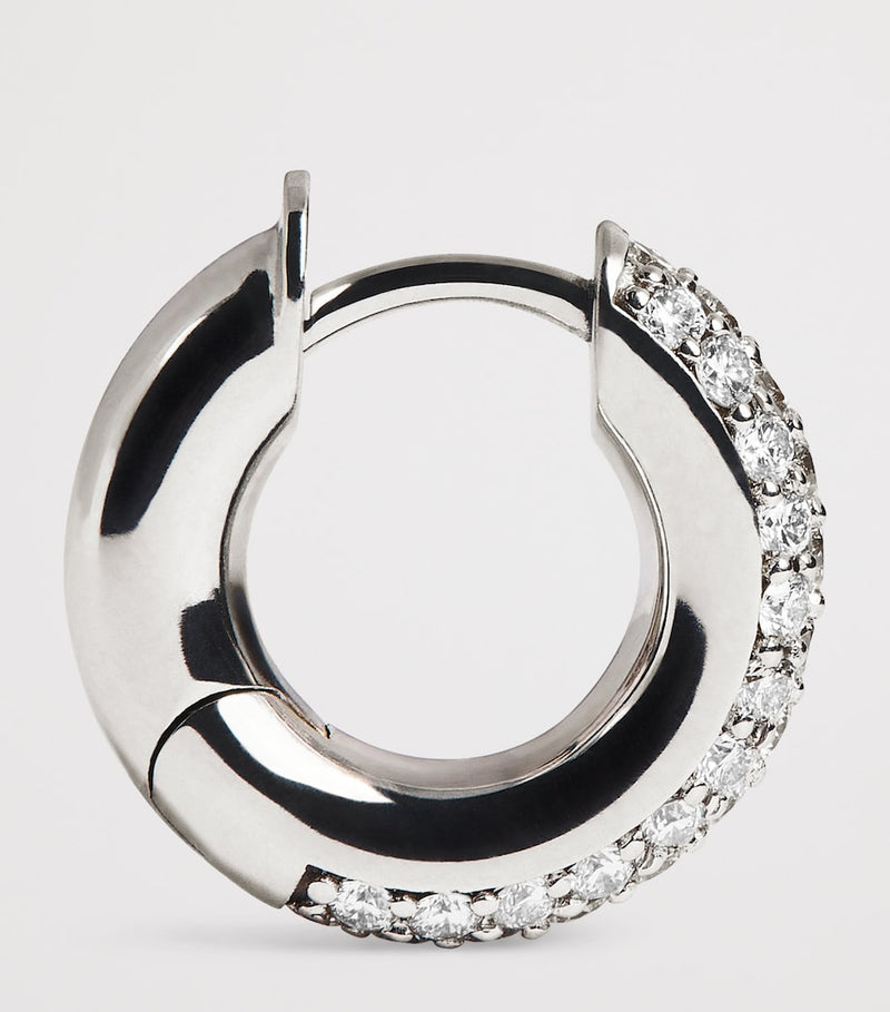 Spinelli Kilcollin white gold diamond hoop earring, imported from the UK