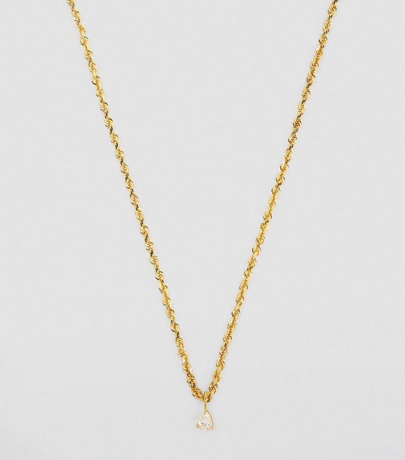 Anita Ko yellow gold pear diamond chain necklace, UK version