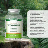 Nature's Truth Vitamin D3 4000IU 60 tablets, imported from the UK