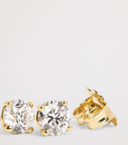 Harrods diamond stud earrings 18kt yellow gold 0.50ct, imported from the UK