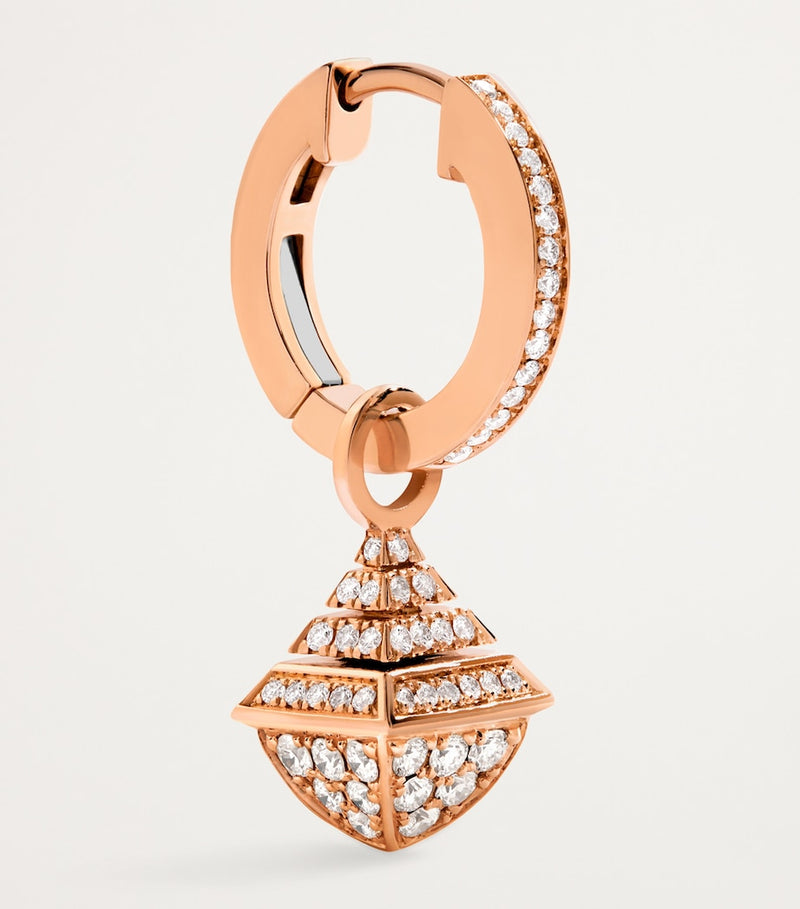 Marli New York mini rose gold diamond drop earrings - British product