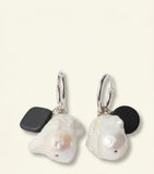 Prada Enamel and Pearl Triangle Hoop Earrings 5cm, UK version
