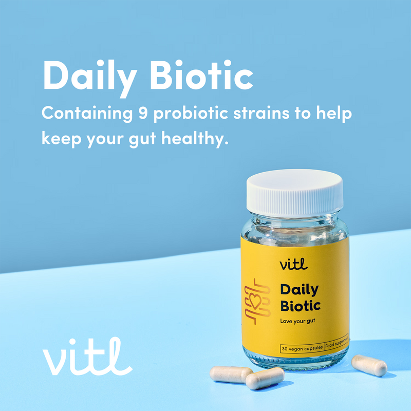 Vitl Daily Biotic probiotic capsules 30 Capsules (British brand)