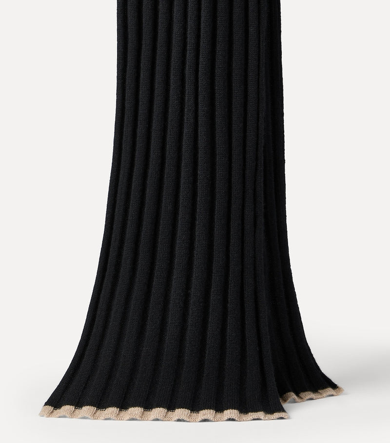 Brunello Cucinelli cashmere ribbed scarf 167x30cm, UK version