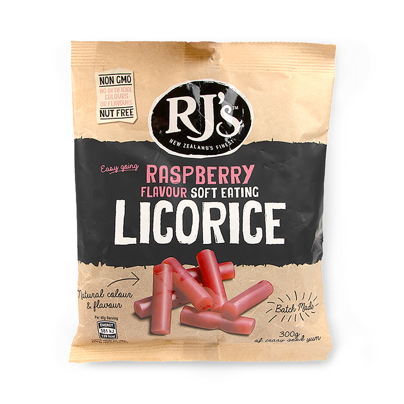 RJs Natural Licorice Raspberry 300g