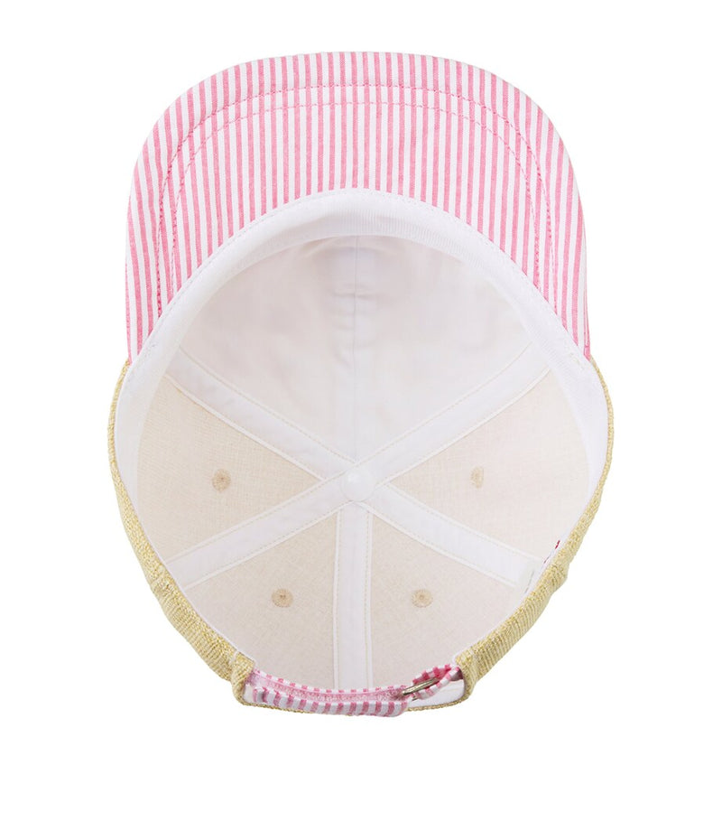Miki House cotton cap with adjustable strap and appliqués, imported from the UK