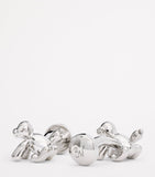 Babette Wasserman balloon monkey cufflinks rhodium-plated (British brand)