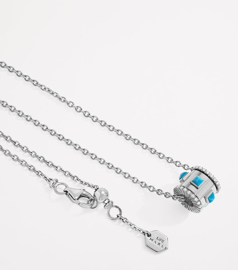 Marli New York LIFE necklace white gold diamonds turquoise British product