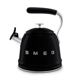 Smeg stovetop whistling kettle in black 2.3L, UK version