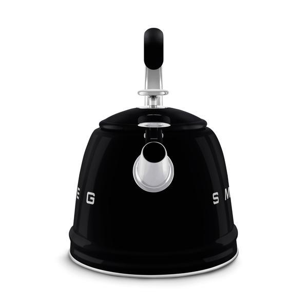 Smeg stovetop whistling kettle in black 2.3L, UK version