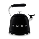 Smeg stovetop whistling kettle in black 2.3L, UK version