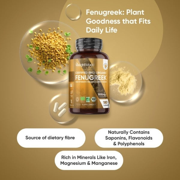 WeightWorld organic fenugreek capsules 180 capsules - British product
