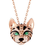 Boucheron rose gold leopard necklace with diamonds and emeralds, UK version