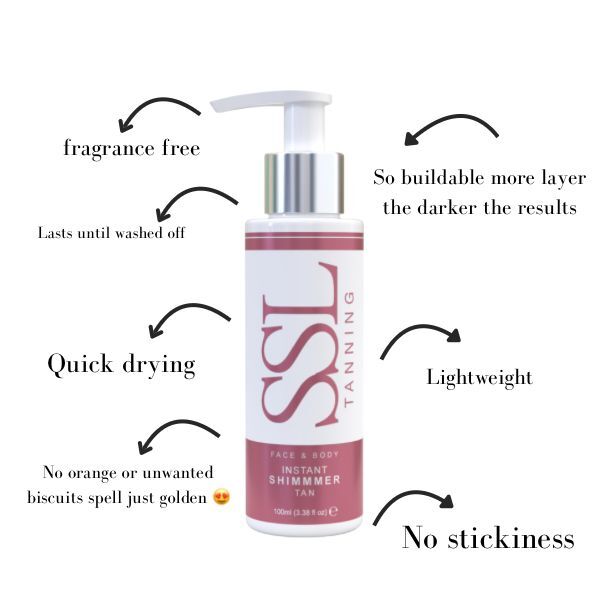 SSL instant shimmer tan face and body 100ml (British brand)