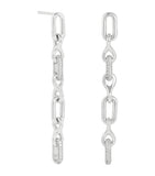 Astrid & Miyu rhodium-plated drop earrings with cubic zirconia stones (British brand)