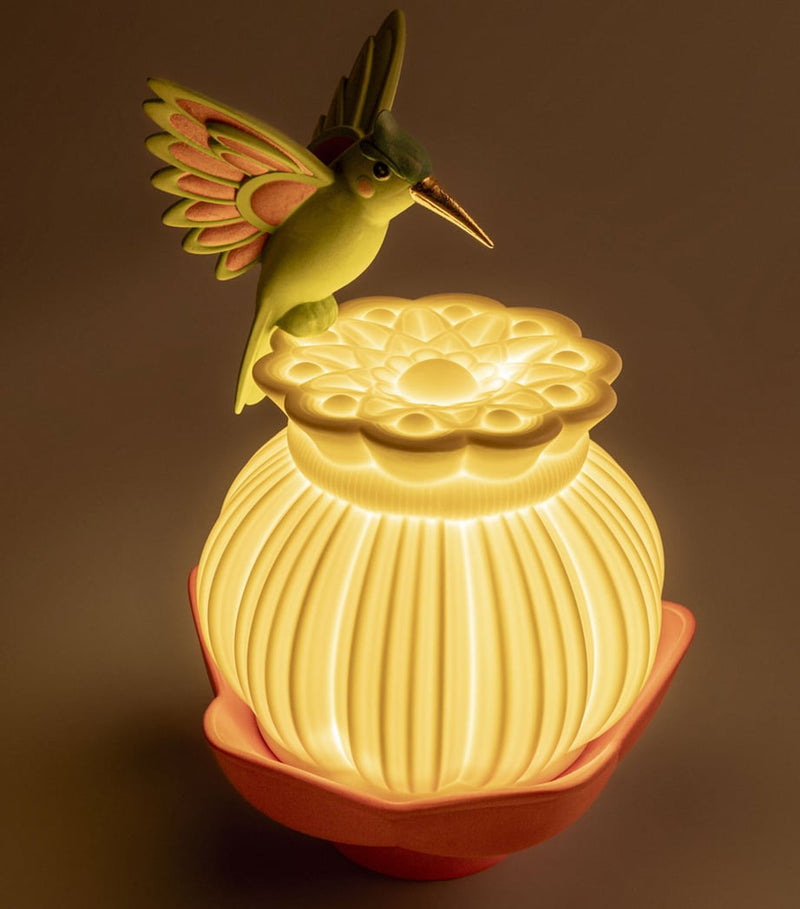 Lladró Utopical wireless lamp porcelain hummingbird design (British brand)