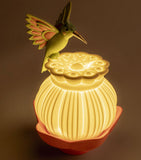 Lladró Utopical wireless lamp porcelain hummingbird design (British brand)