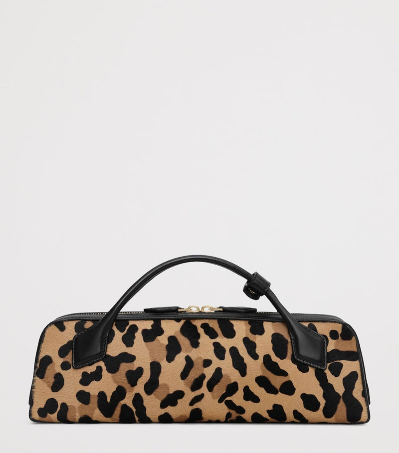 Alaïa Le Teckel leopard print clutch bag, imported from the UK