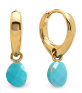 Harrods Monica Vinader Gold Vermeil and Turquoise Nura Huggie Earrings- Buy online at McGrocer