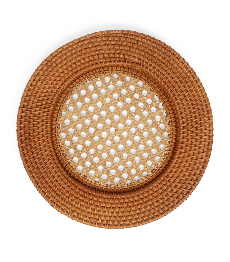 Maison Margaux Set of 4 Brown Rattan Charger Plates (32cm)