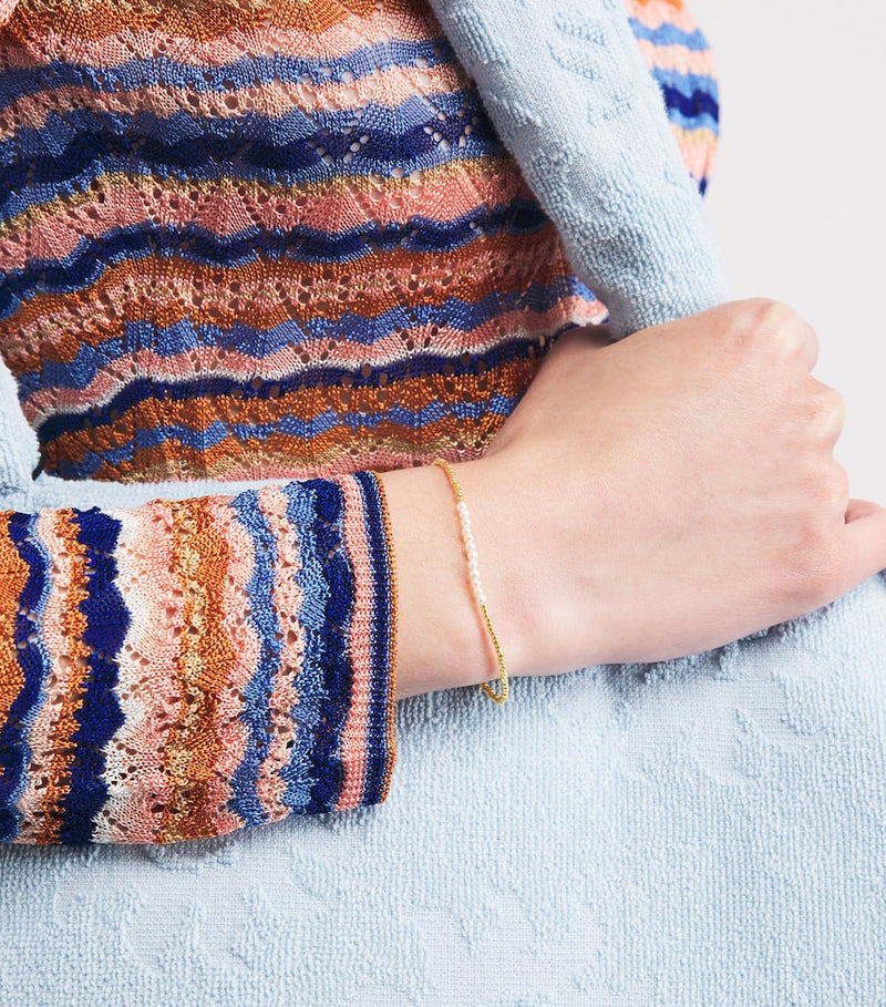 Anni Lu gold-plated slim pearly bracelet, UK version